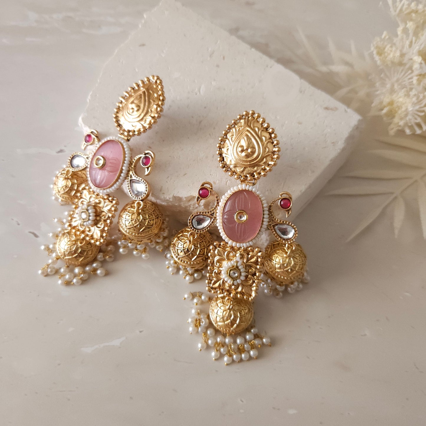 Hema jhumke- pink