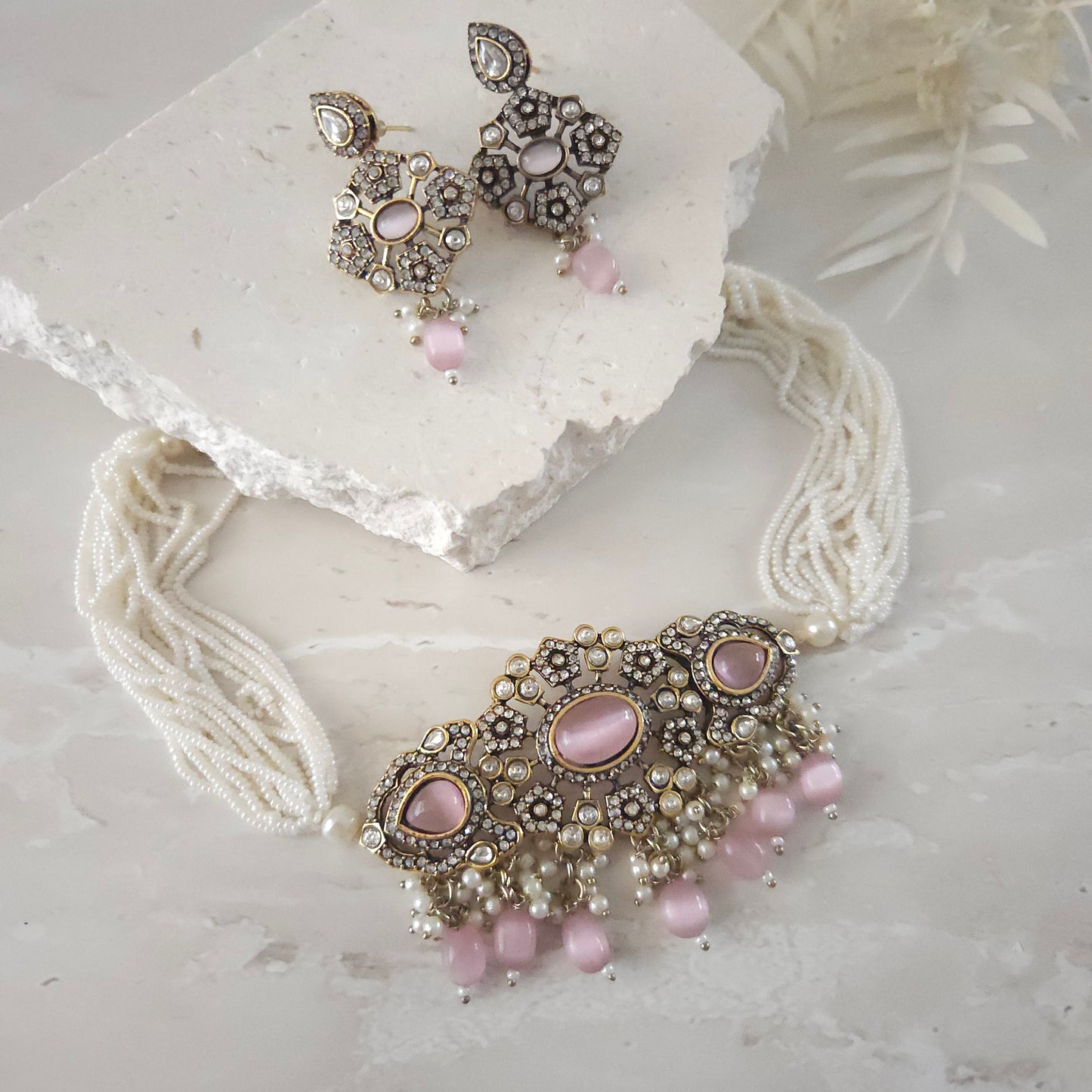 Emily necklace set - Pink