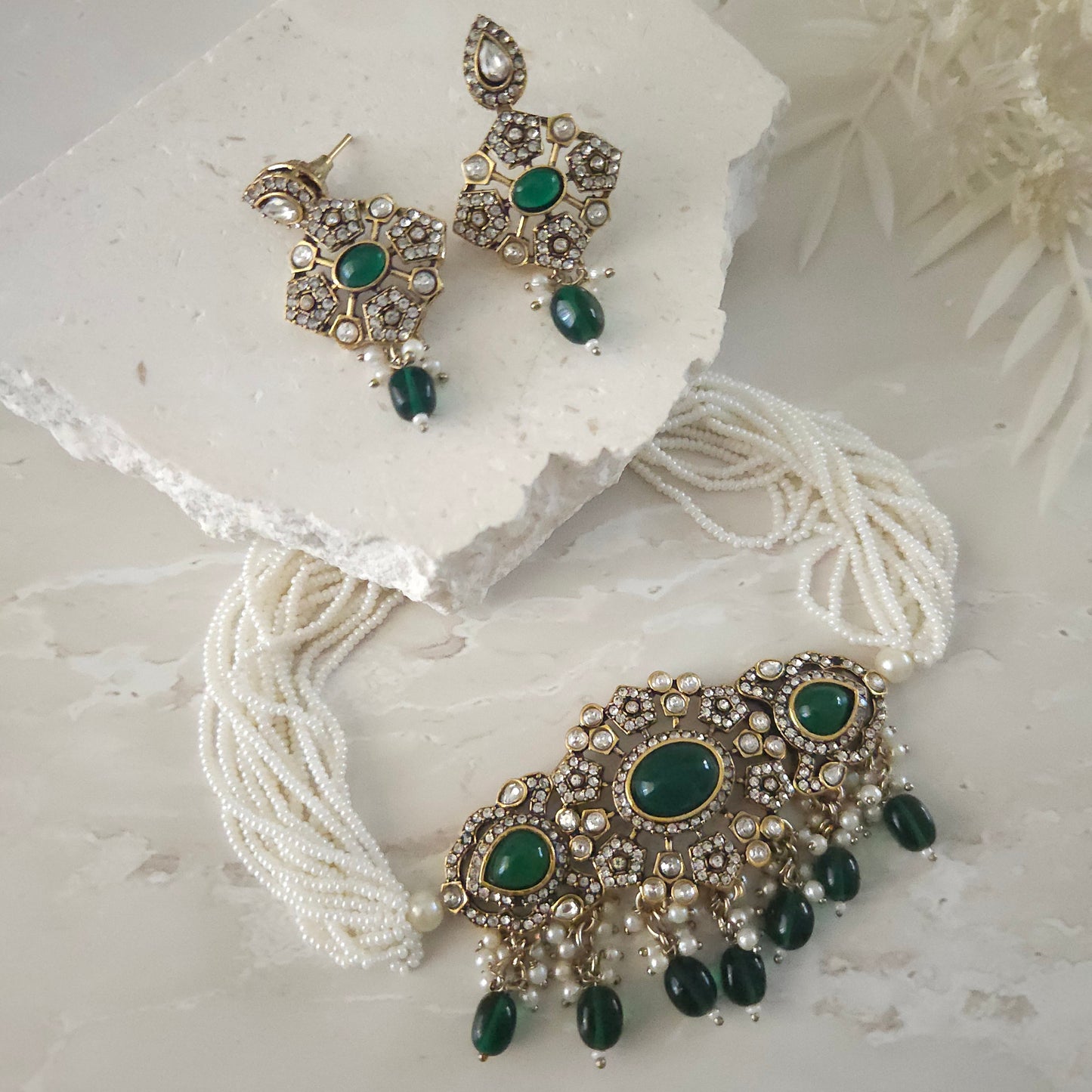 Emily necklace set - Emerald