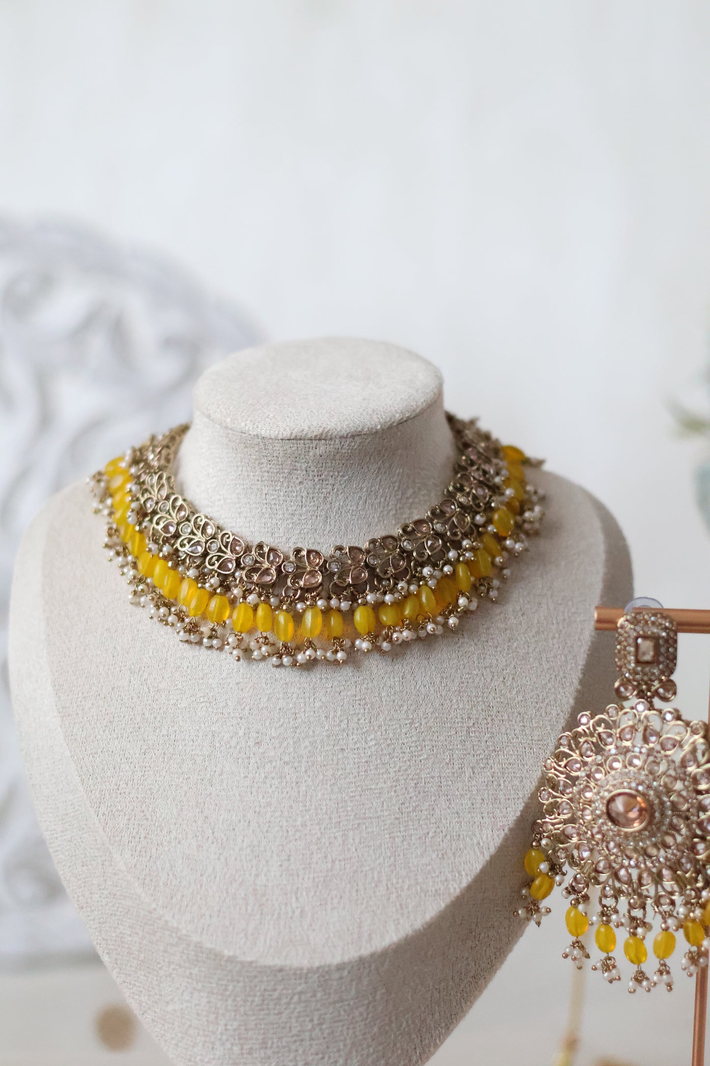 Heer necklace set - Yellow