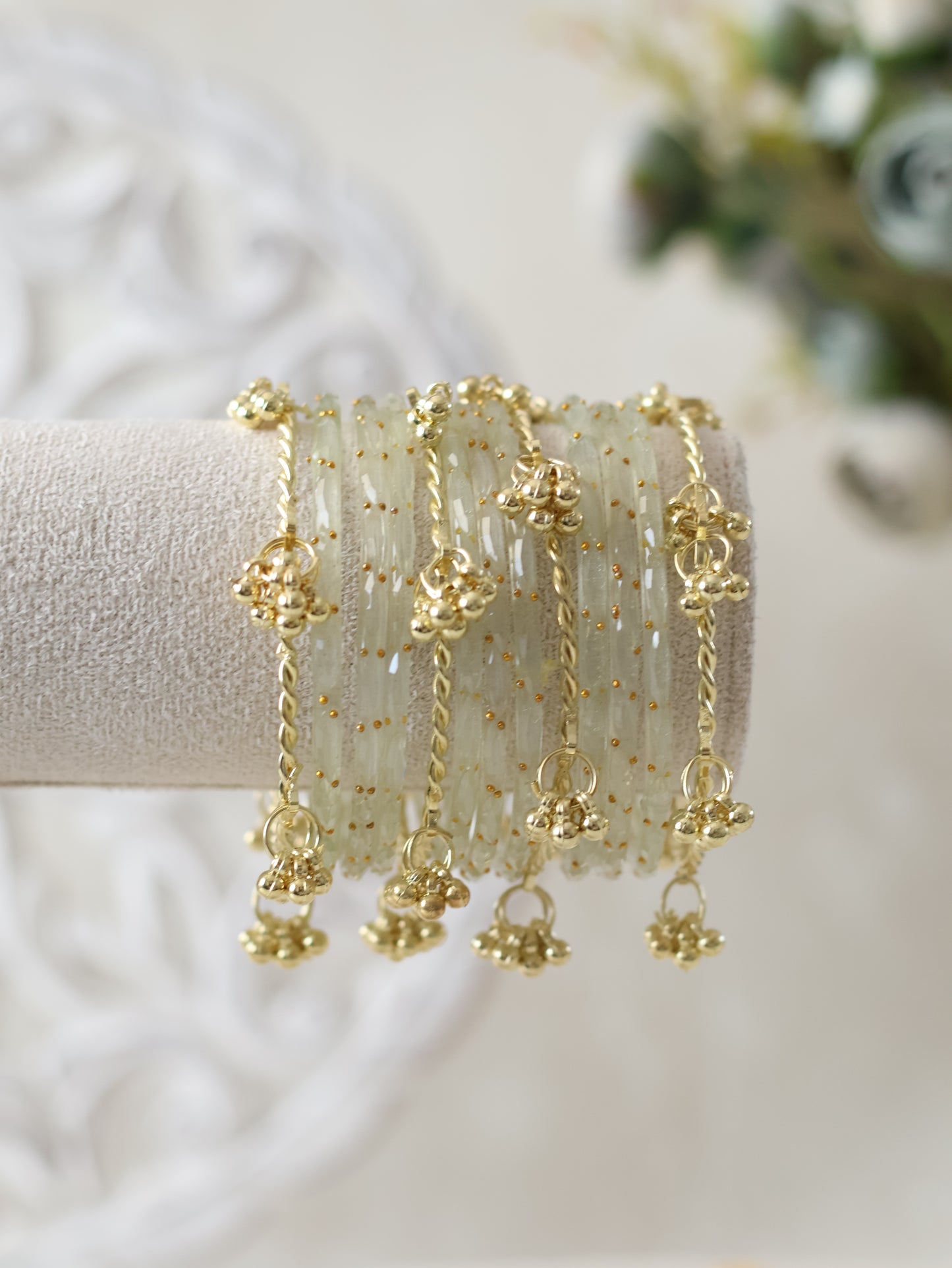 Kashmiri Bangles - Cream