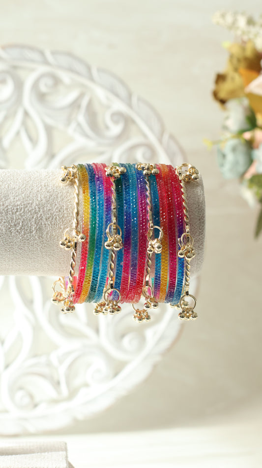 Kashmiri Bangles - Glitter Rainbow