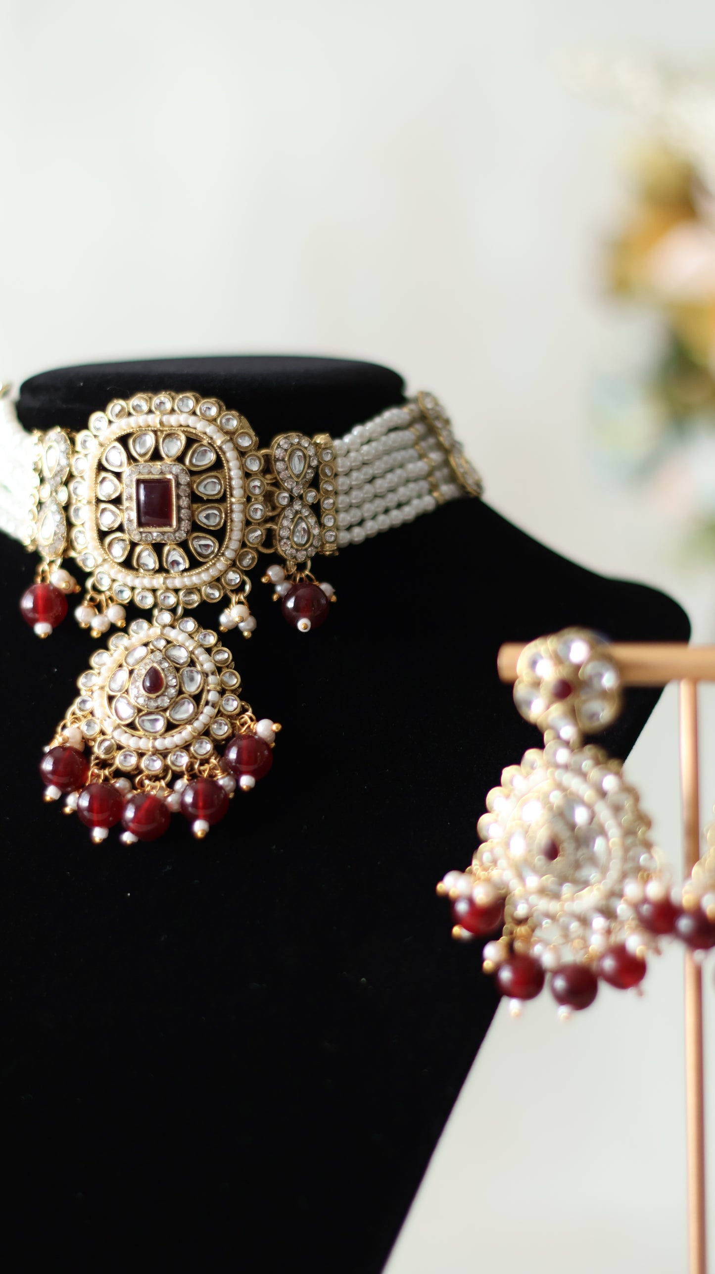 Aaliya necklace set - Ruby