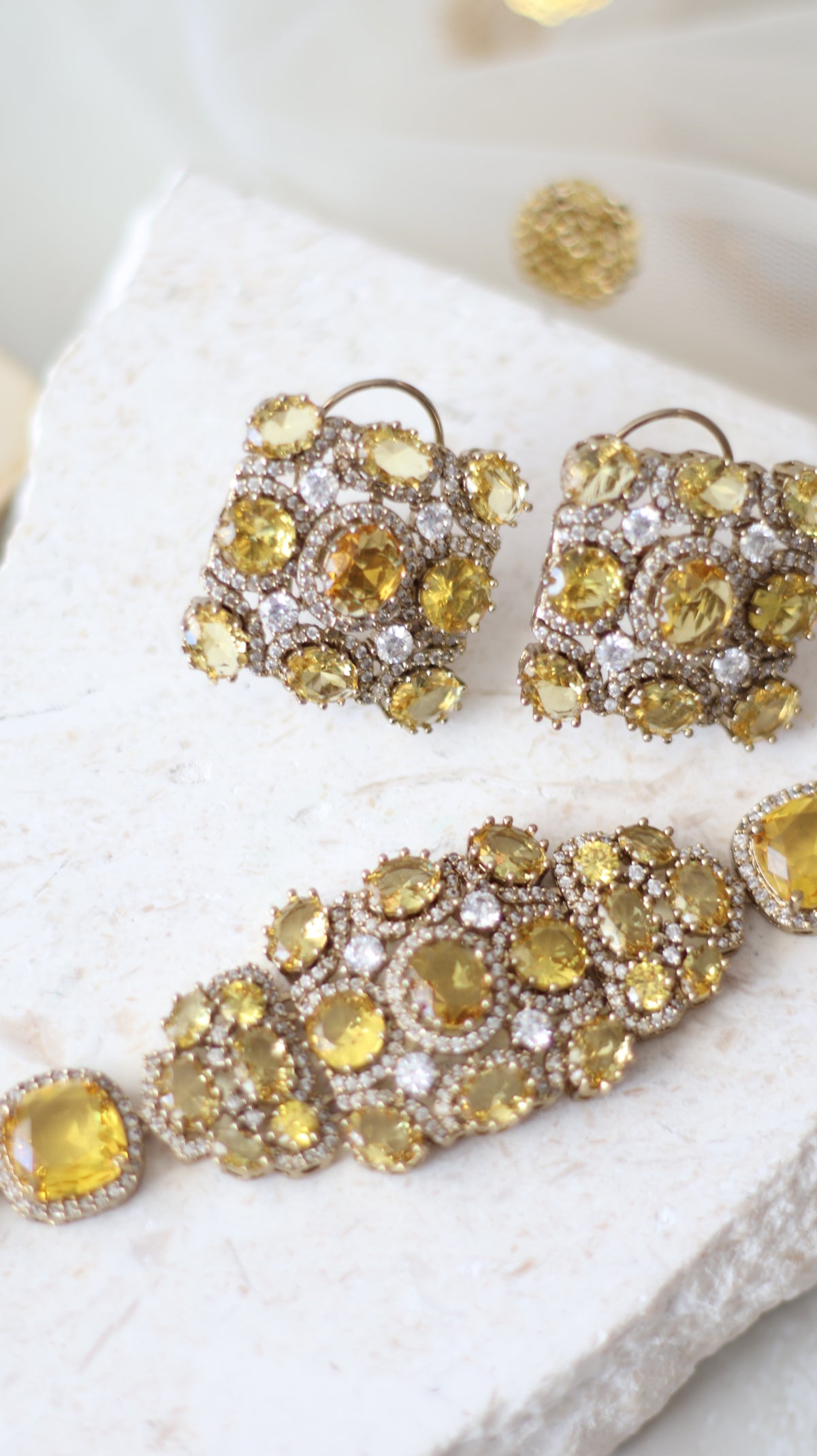 Ravika necklace set - Yellow