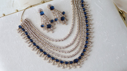 Jiya necklace set - Navy