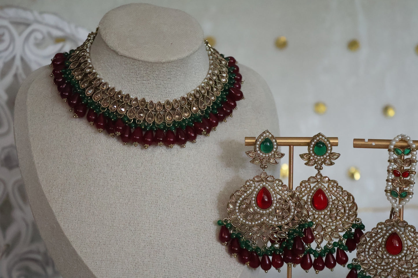 Sanjana necklace set - Green