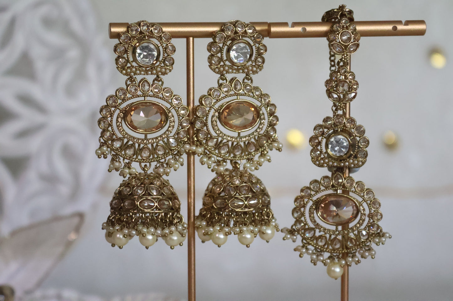 Rani earrings tikka set - Gold