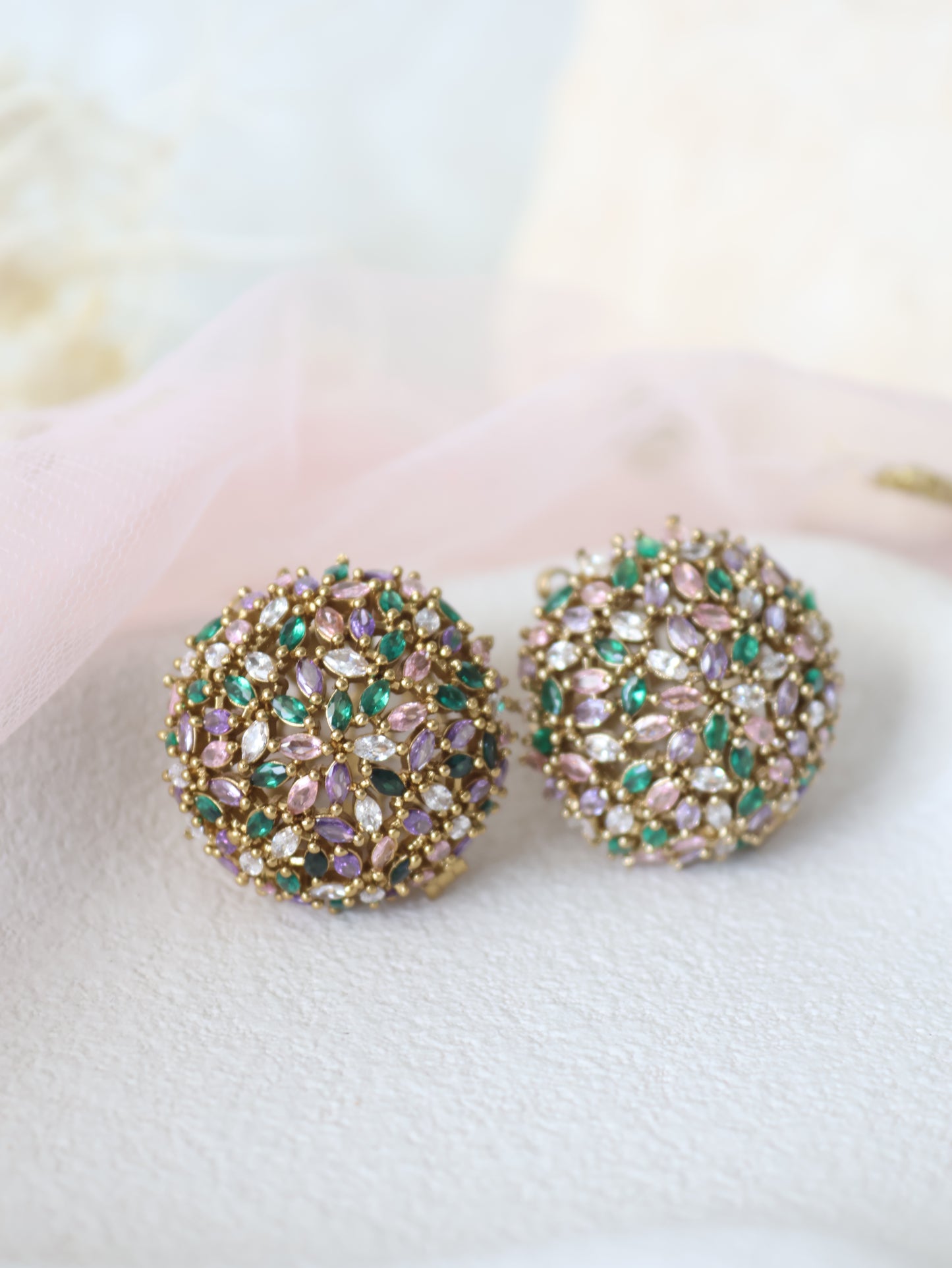 Kanika studs - Pink/Green