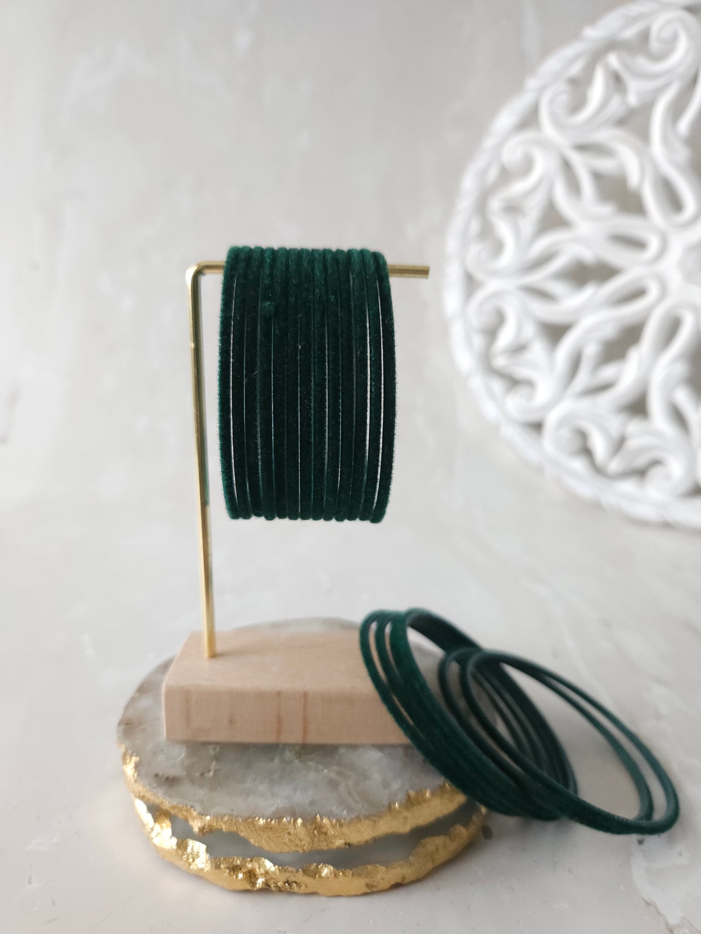 Bangles - Green velvet