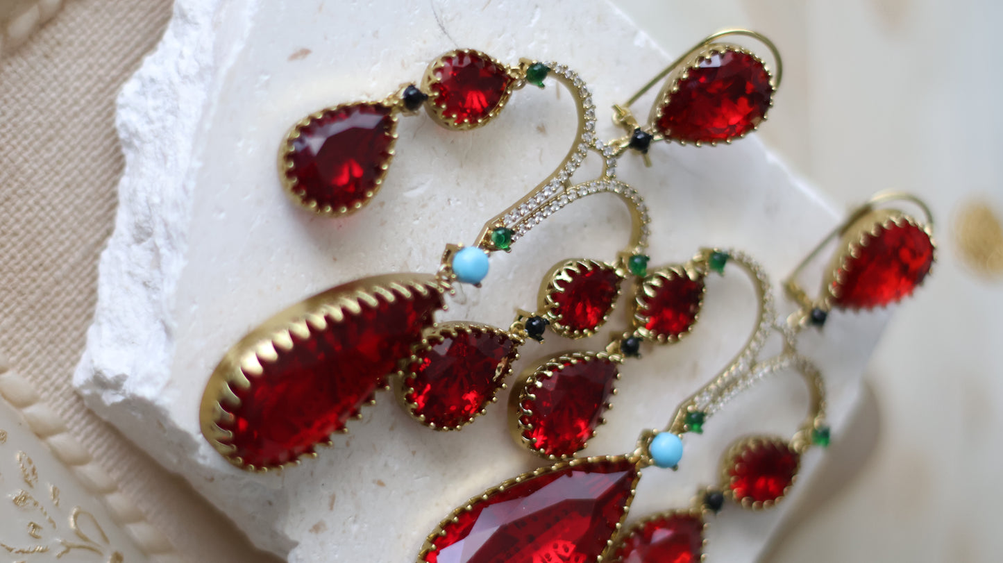 Ina earrings - Red