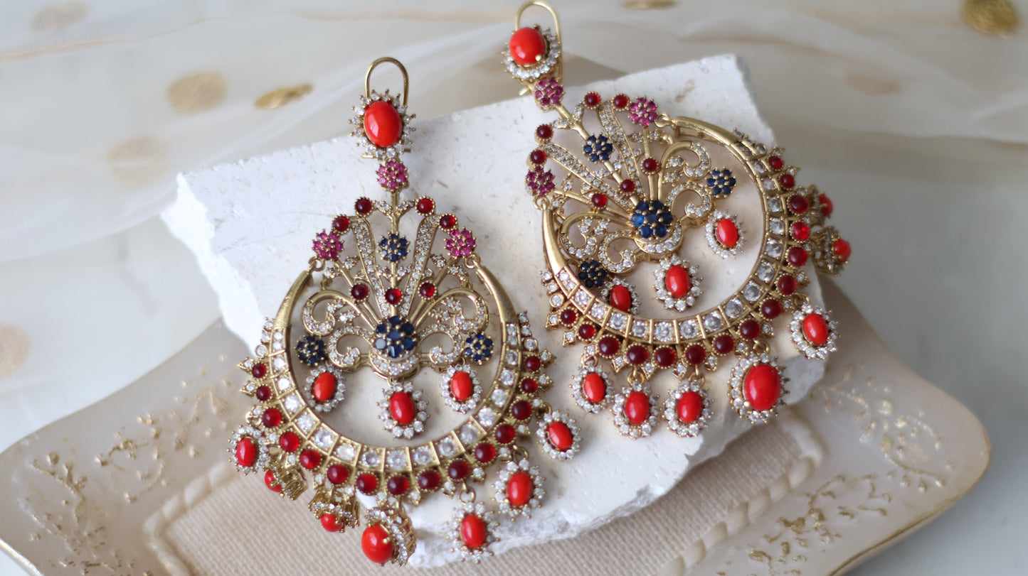 Yasmin earrings - Red/Maroon