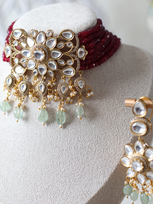 Aparna Necklace set - Ruby