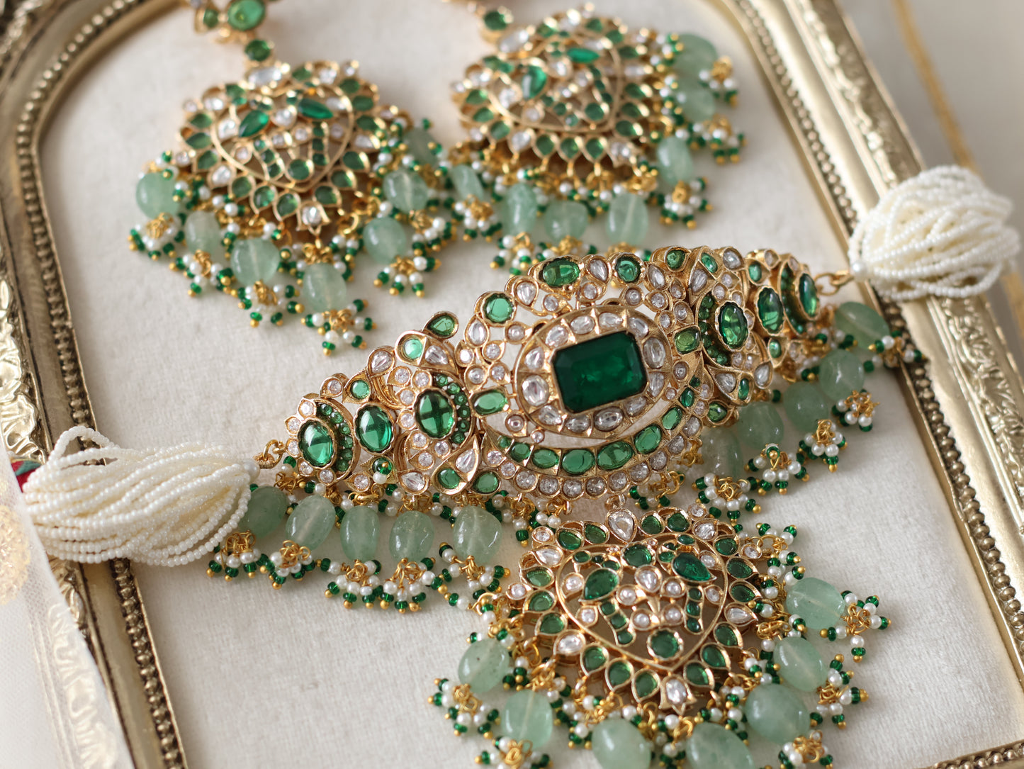 Radhika necklace set - Emerald