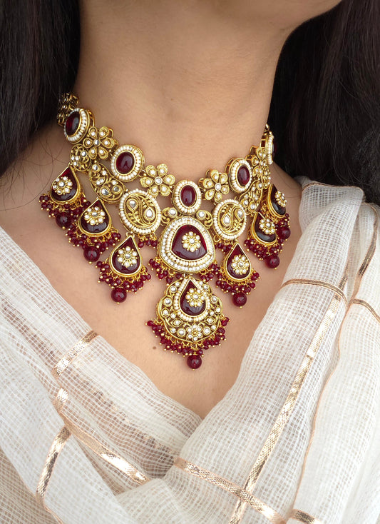 Jannat necklace set - White