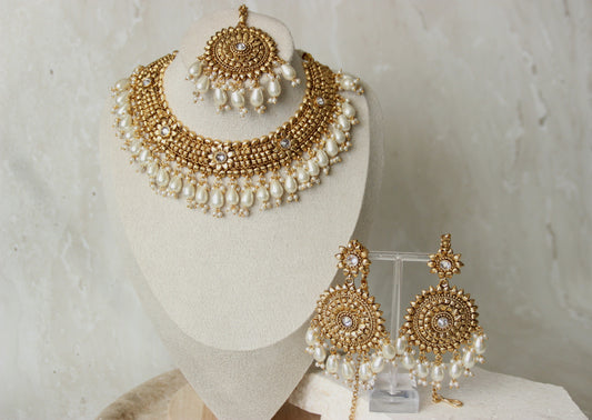 Zeena necklace set - Pearl