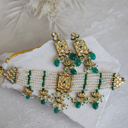 Mariam necklace set - Emerald