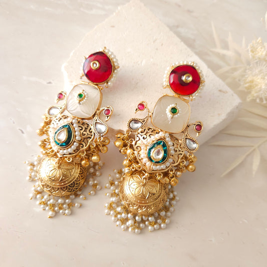 Malika jhumke - Red