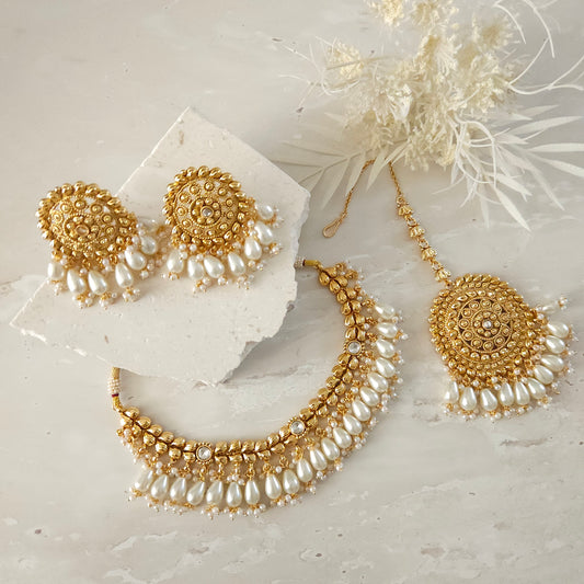 Raiza necklace set - White