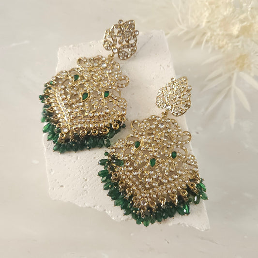 Kusum earrings - Emerald