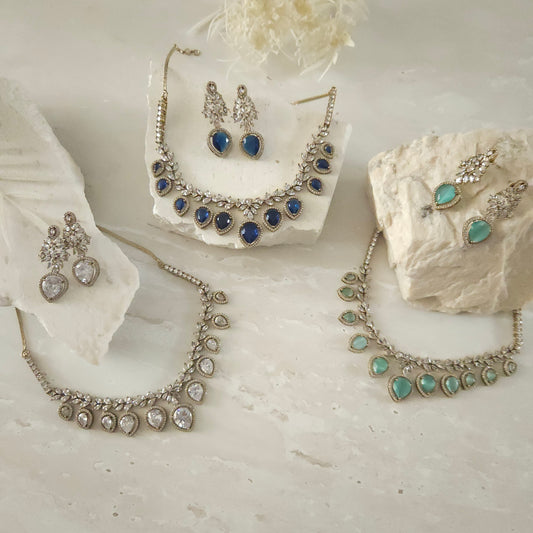 Raavi necklace set - Navy