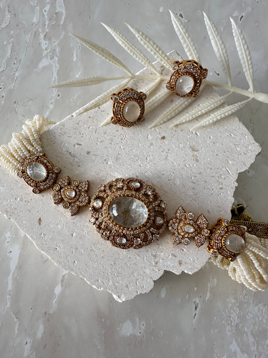 Faisa necklace set - Grey