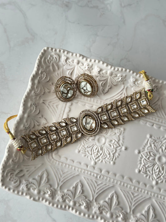 Celine necklace set - White