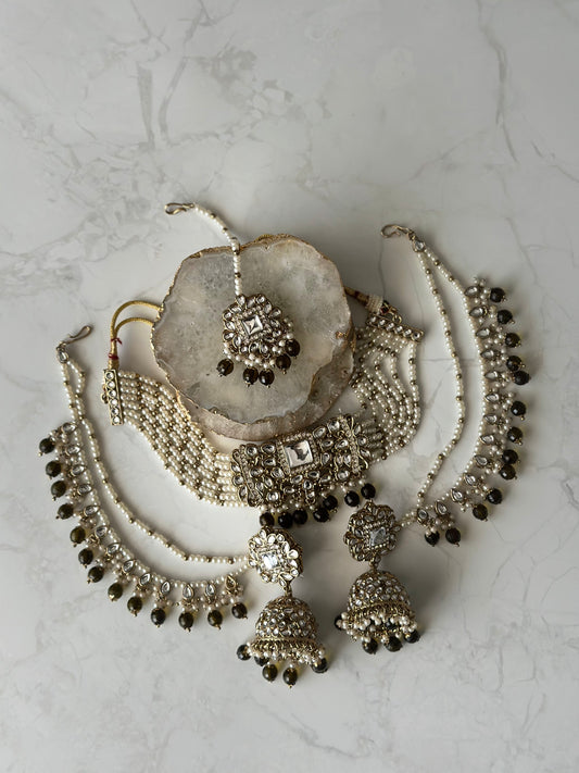 Shamina necklace set - Dark Olive