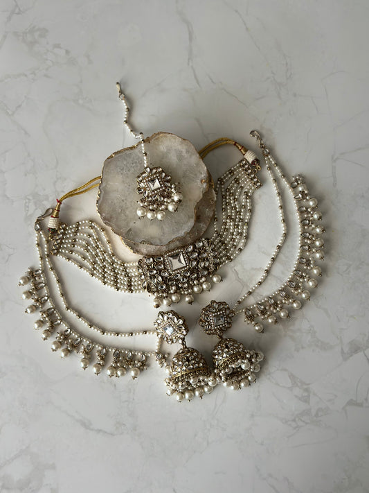 Shamina necklace set - Pearl