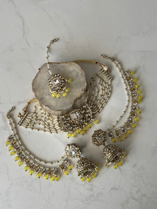 Shamina necklace set - Yellow