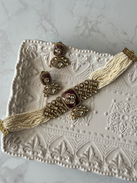 Bhurvi necklace set - Ruby