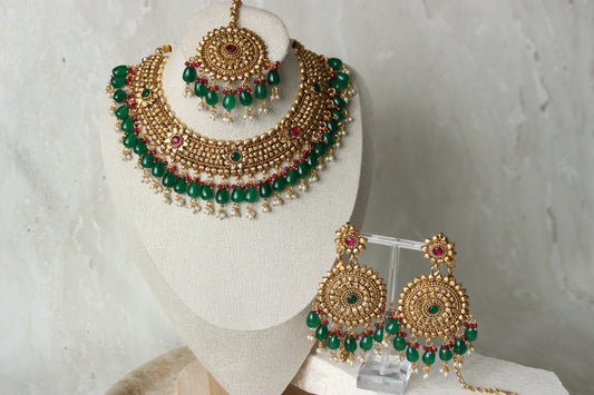 Zeena necklace set - Emerald