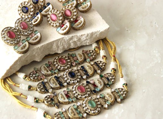 Reet necklace set - Mint