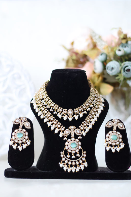 Rehmat necklace set - Aqua