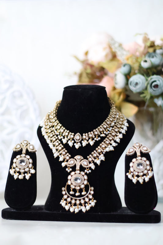 Rehmat necklace set - White