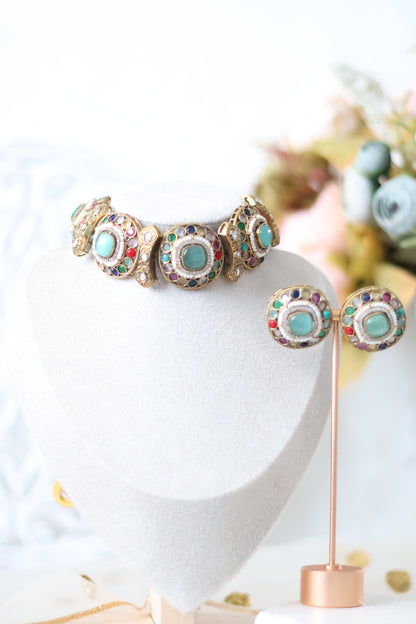 Saanvi necklace set - Mint