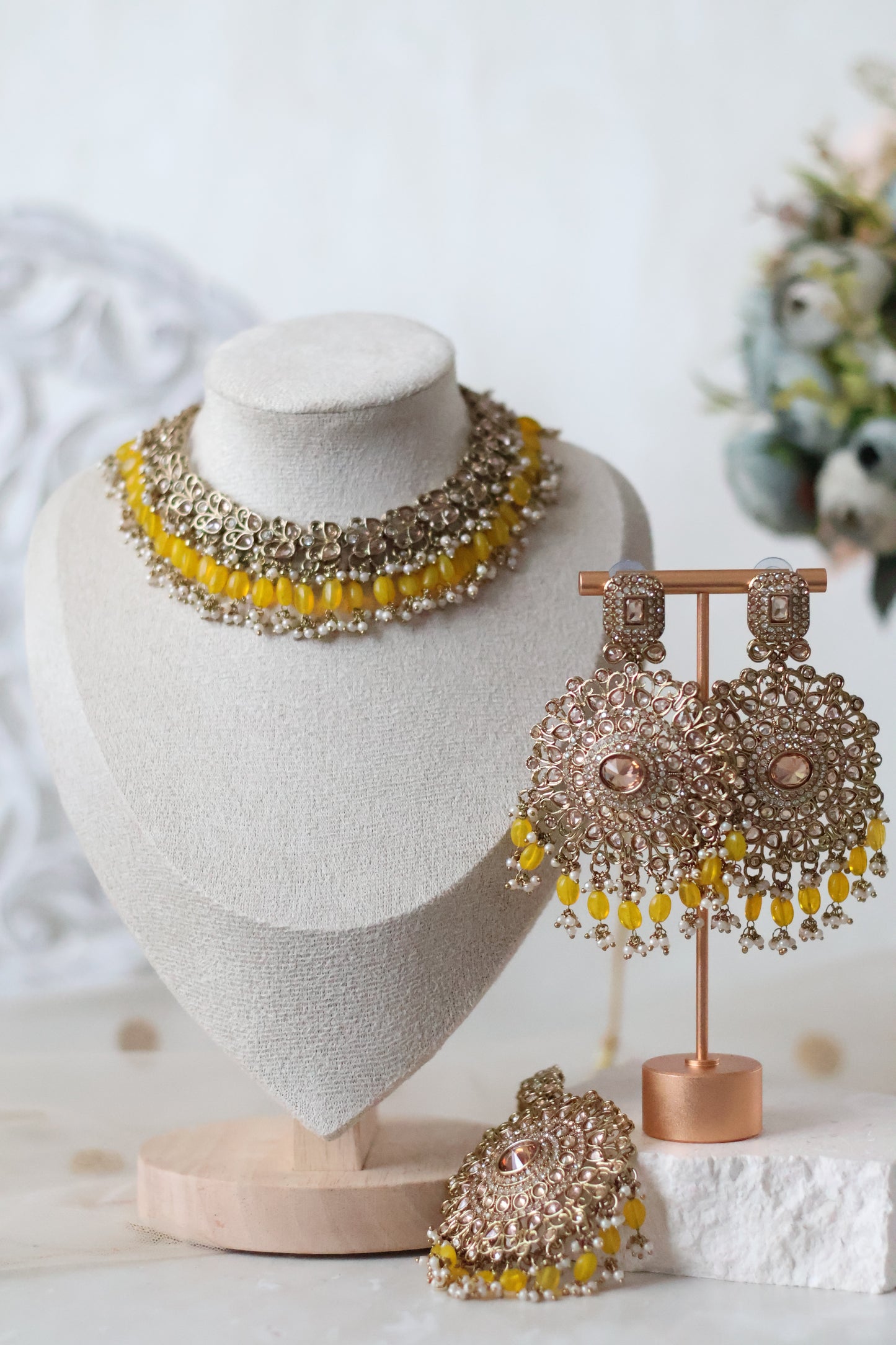 Heer necklace set  - Yellow