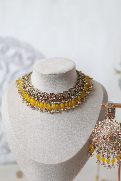Heer necklace set  - Yellow
