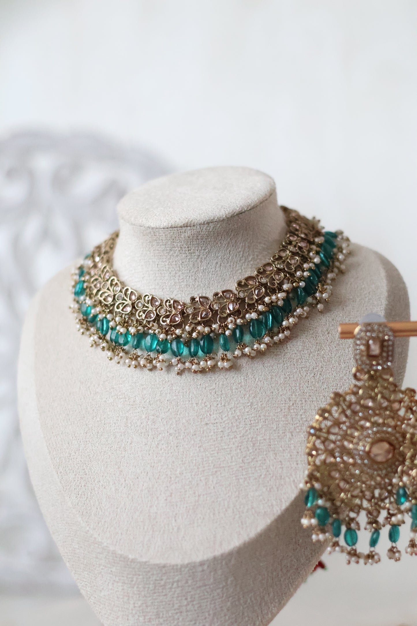 Heer necklace set  - Teal