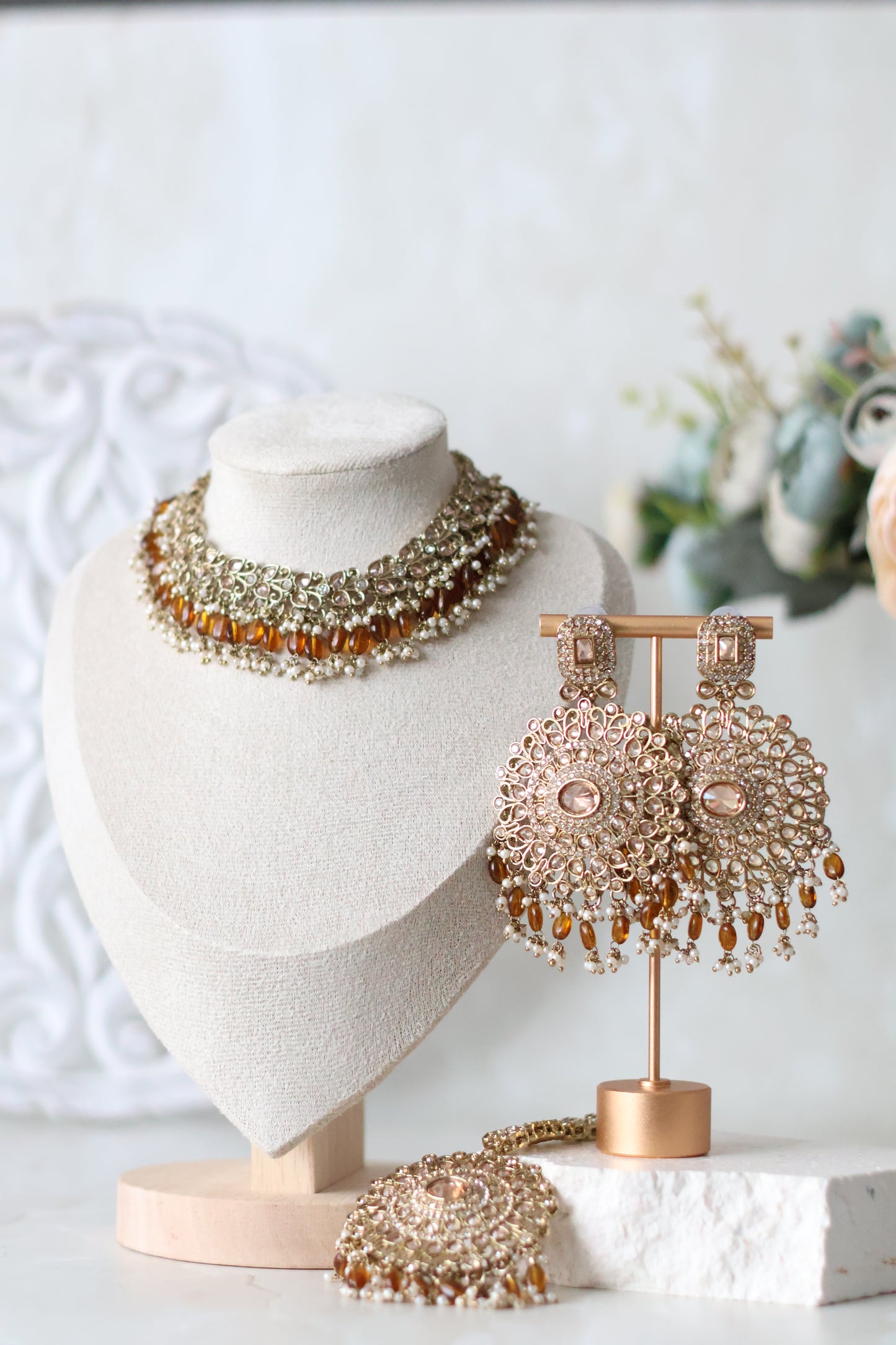 Heer necklace set  - Brown