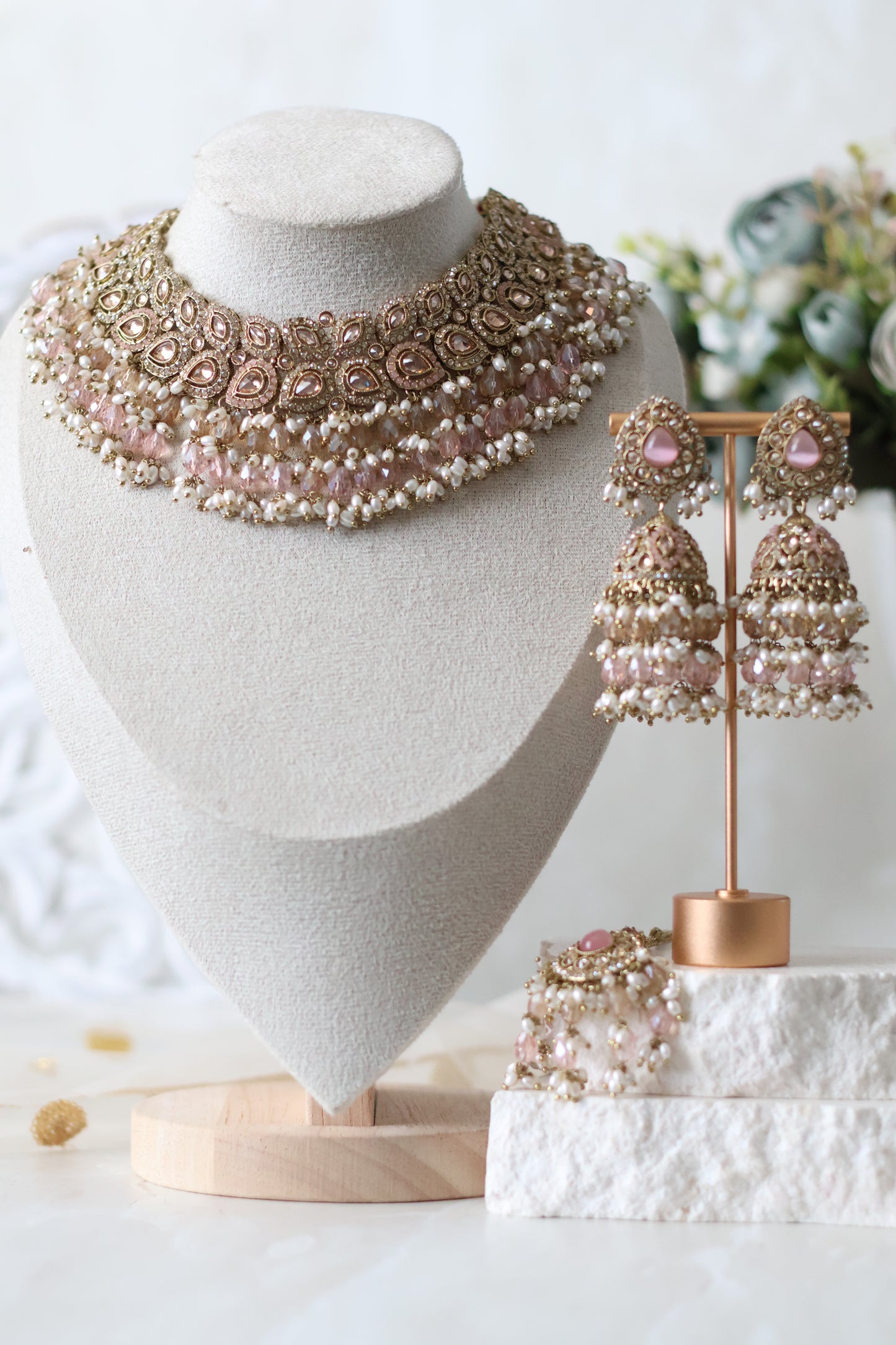 Zehra Necklace set - Pink