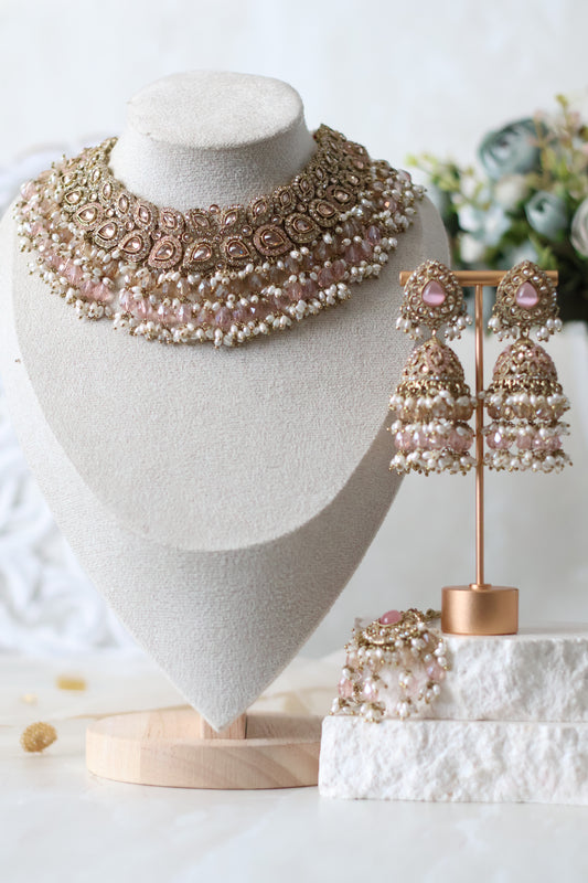 Zehra Necklace set - Pink
