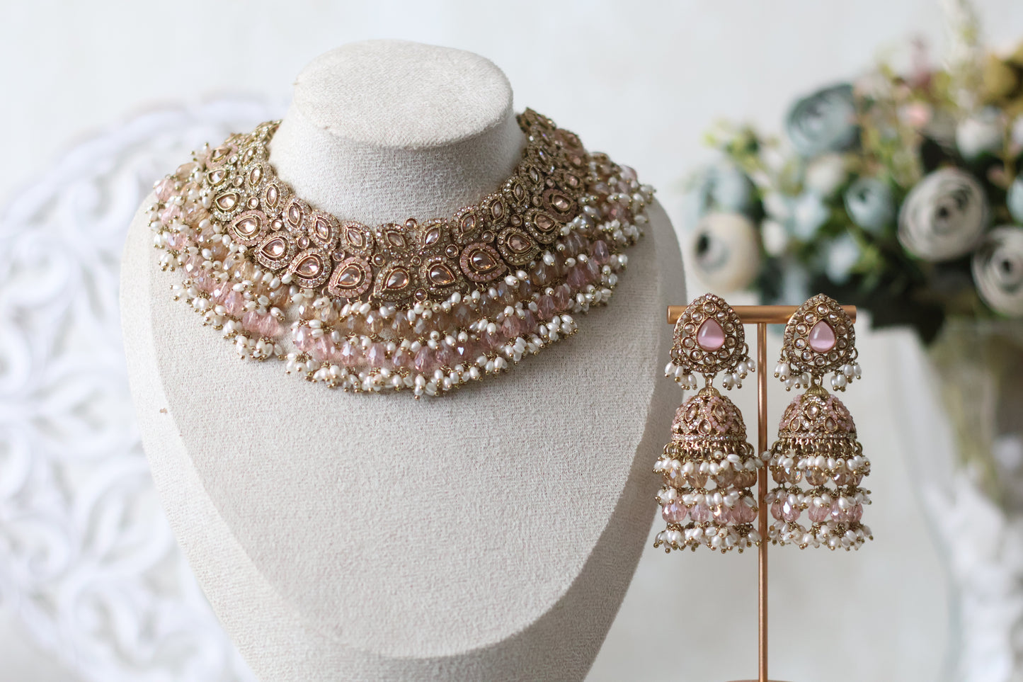 Zehra Necklace set - Pink