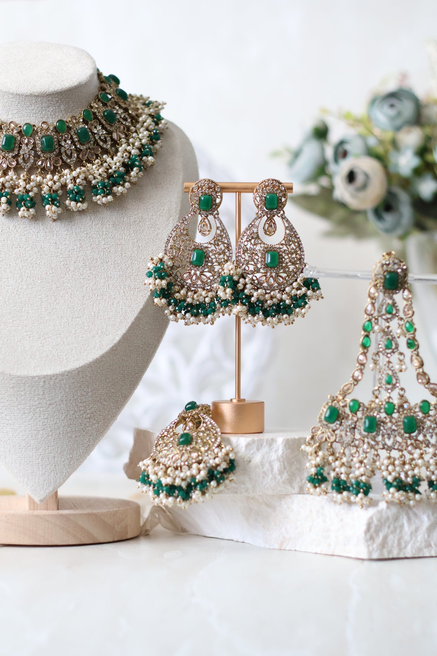 Husan Necklace set - Green