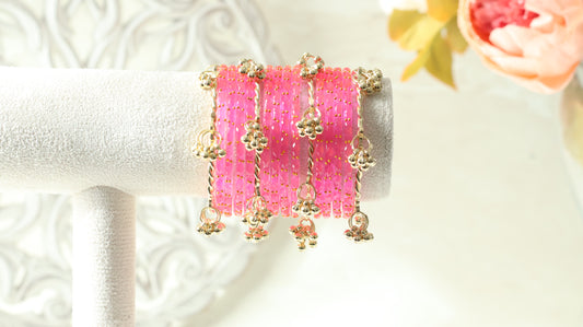 Kashmiri Bangles - Neon pink