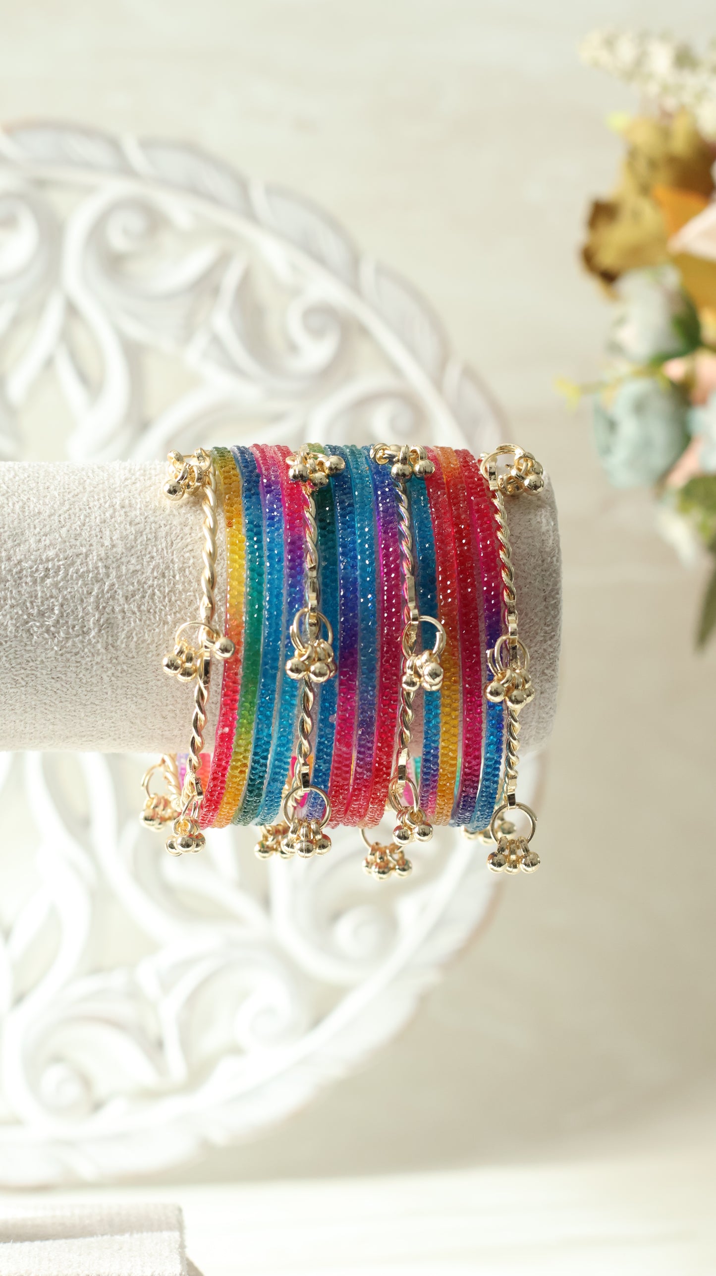 Kashmiri Bangles - Glitter Rainbow