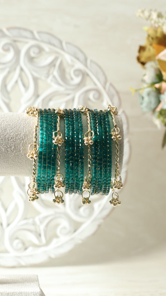 Kashmiri Bangles - Glitter Teal