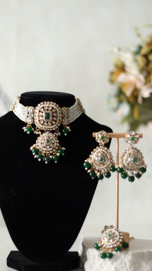 Aaliya necklace set - Green