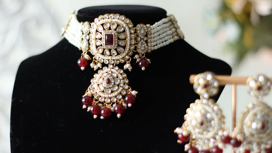 Aaliya necklace set - Ruby