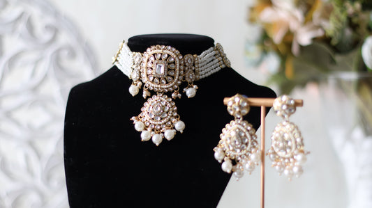 Aaliya necklace set - White