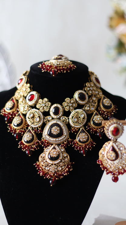 Jannat necklace set - Ruby